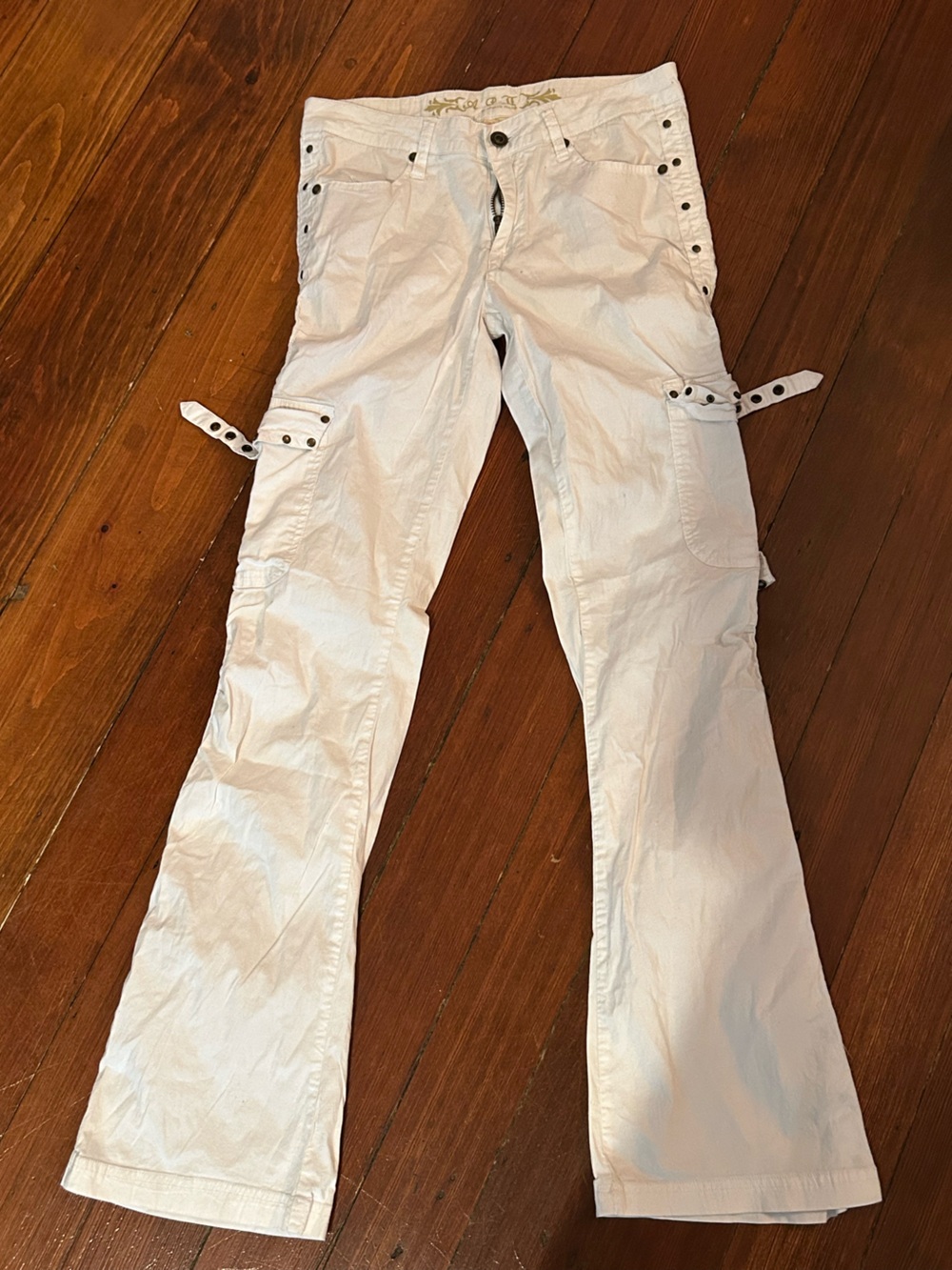 Apollo Jeans White Cargo Flare Pants